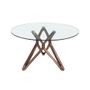 Dining Tables - Round dining table in glass and wood - ANGEL CERDÁ