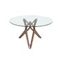 Dining Tables - Round dining table in glass and wood - ANGEL CERDÁ