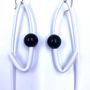Gifts - White black P earring - SAMUEL CORAUX