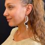 Gifts - 70s white black earring - SAMUEL CORAUX