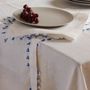 Linge de table textile - SERVIETTE DE TABLE LIN BRODE A LA MAIN - NADIA DAFRI PARIS