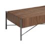 Coffee tables - Coffee table walnut wood and darkened steel - ANGEL CERDÁ