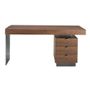 Desks - Office desk in walnut wood and polished steel - ANGEL CERDÁ