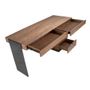 Desks - Office desk in walnut wood and polished steel - ANGEL CERDÁ