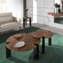 Coffee tables - Corner table walnut and black steel - ANGEL CERDÁ