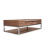 Coffee tables - Rectangular coffee table in walnut and chromed steel - ANGEL CERDÁ