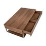 Coffee tables - Rectangular coffee table in walnut and chromed steel - ANGEL CERDÁ