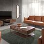 Coffee tables - Rectangular coffee table in walnut and chromed steel - ANGEL CERDÁ