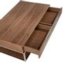 Coffee tables - Rectangular coffee table in walnut and chromed steel - ANGEL CERDÁ
