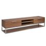 Sideboards - Rectangular TV stand with walnut and chromed steel - ANGEL CERDÁ