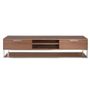 Sideboards - Rectangular TV stand with walnut and chromed steel - ANGEL CERDÁ