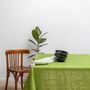 Linge de table textile - Serviette de table (par 2) 100% lin - 45x45 - Motif ARRASTA PÉ couleur vert FOLHA - SABIÁ DESIGN