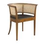 Chaises - Chaise de salle à manger avec dossier en rotin et structure en bois de noyer - ANGEL CERDÁ