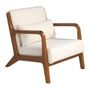Armchairs - Upholstered fabric and walnut armchair - ANGEL CERDÁ