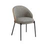 Chairs - Upholstered fabric chair with walnut backrest - ANGEL CERDÁ