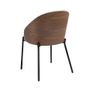 Chairs - Upholstered fabric chair with walnut backrest - ANGEL CERDÁ