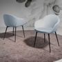 Armchairs - Chair upholstered in fabric and eco-leather with black steel legs - ANGEL CERDÁ