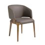 Chairs - Dining chair upholstered in eco-leather and walnut-coloured ash frame - ANGEL CERDÁ
