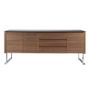 Sideboards - Walnut sideboard and black glass top - ANGEL CERDÁ