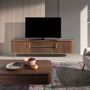 Sideboards - TV stand in walnut wood and golden steel - ANGEL CERDÁ