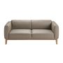 Sofas - 3 seater upholstered leather sofa with walnut details - ANGEL CERDÁ