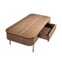 Coffee tables - Rectangular coffee table in walnut and golden steel - ANGEL CERDÁ