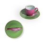 Mugs - Set of 2 - Coffee Cups and Saucers Set Bi-Color - HOME BY KRISTY