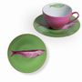 Mugs - Set of 2 - Tea Cups and Saucers Set Bi-Color - HOME BY KRISTY