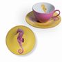 Tasses et mugs - Set de 2 - Jeu de Tasses à Thé et Soucoupes Bicolore - HOME BY KRISTY