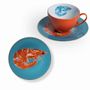Mugs - Set of 2 - Tea Cups and Saucers Set Bi-Color - HOME BY KRISTY
