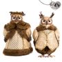 Autres décorations de Noël - BROC.WINTER FAIR.OWL COUPLE DOLL ASS/2 CRM 35CM - GOODWILL M&G