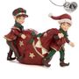 Other Christmas decorations - SANTA EXPRESS HELPERS WITH BIG BAG TT RD/GRN 16CM - GOODWILL M&G