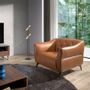 Armchairs - Armchair upholstered in brown leather with capitonné - ANGEL CERDÁ