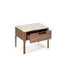 Night tables - Walnut and fiberglass bedside table with marble effect - ANGEL CERDÁ