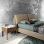 Night tables - Walnut and fiberglass bedside table with marble effect - ANGEL CERDÁ