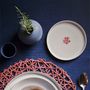 Everyday plates - Round Dessert Plate Red Coral - ESMA DEREBOY HANDMADE PORCELAIN