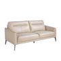 Sofas - 3 seater sofa upholstered in gray taupe leather - ANGEL CERDÁ