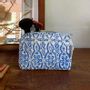 Clutches - Nadja Blue and White Flower Toiletry Bag - TERRE AMBRÉE