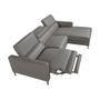 Sofas - Chaise longue sofa in dark grey leather with relax mechanism - ANGEL CERDÁ