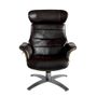 Armchairs - Brown cowhide leather upholstered swivel armchair - ANGEL CERDÁ