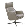 Armchairs - Reclining swivel armchair upholstered in grey leather and darkened steel - ANGEL CERDÁ