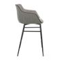 Chairs - Gray fabric stool black structure - ANGEL CERDÁ