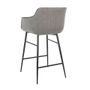 Chairs - Gray fabric stool black structure - ANGEL CERDÁ