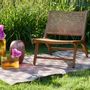 Lawn armchairs - Java teak and rattan armless chair - CFOC