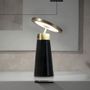 Lampes de table - Lampe de table en marbre noir et acier doré - ANGEL CERDÁ
