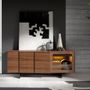 Sideboards - Walnut and black steel sideboard - ANGEL CERDÁ