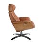 Armchairs - Swivel armchair upholstered in camel cowhide leather - ANGEL CERDÁ