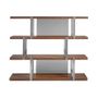 Shelves - Walnut shelf black glass dividers - ANGEL CERDÁ