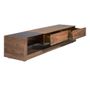 Sideboards - Walnut and black tinted glass TV stand - ANGEL CERDÁ