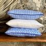 Fabric cushions - Hita blue and white ethnic cushion cover - TERRE AMBRÉE